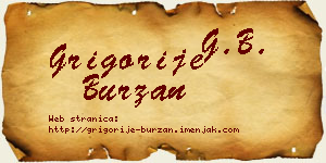 Grigorije Burzan vizit kartica